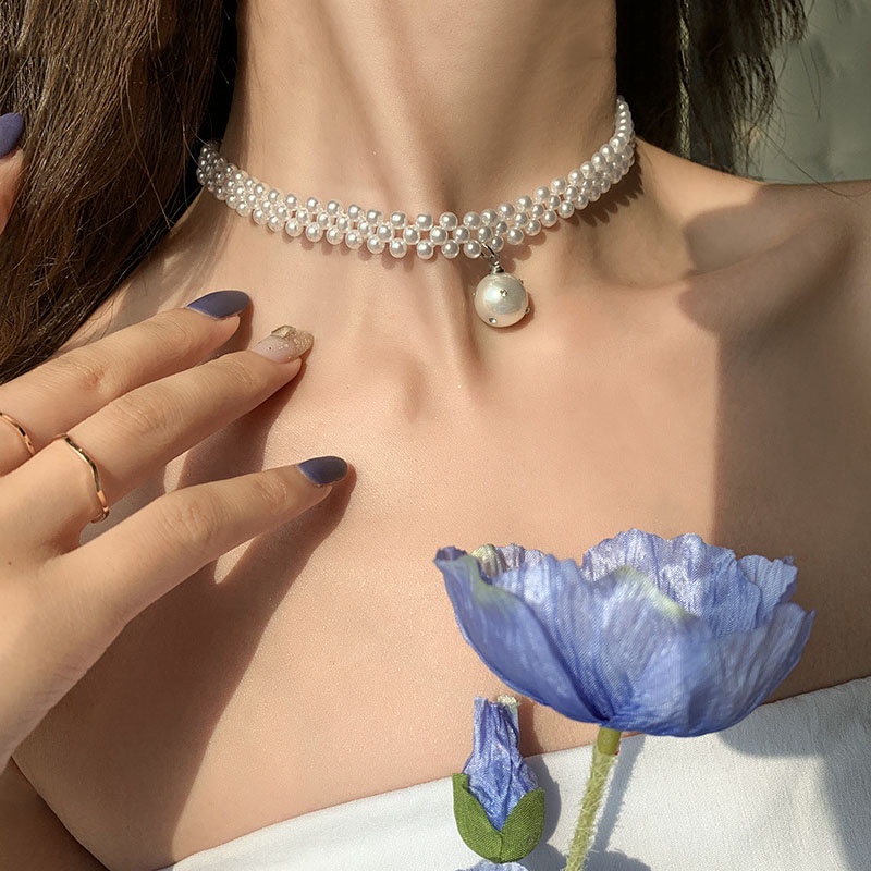 High -quality Korean style lady pearl necklace
