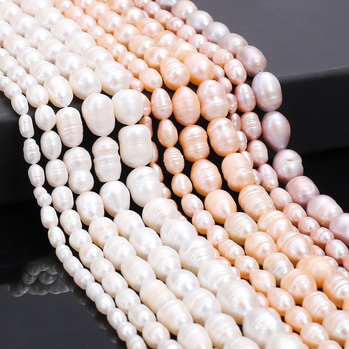 10Pcs Natural Freshwater Pearl Beads 4-10mm Irregular Rice Shape Beads For Jewelry Making DIY Bracelet Necklace