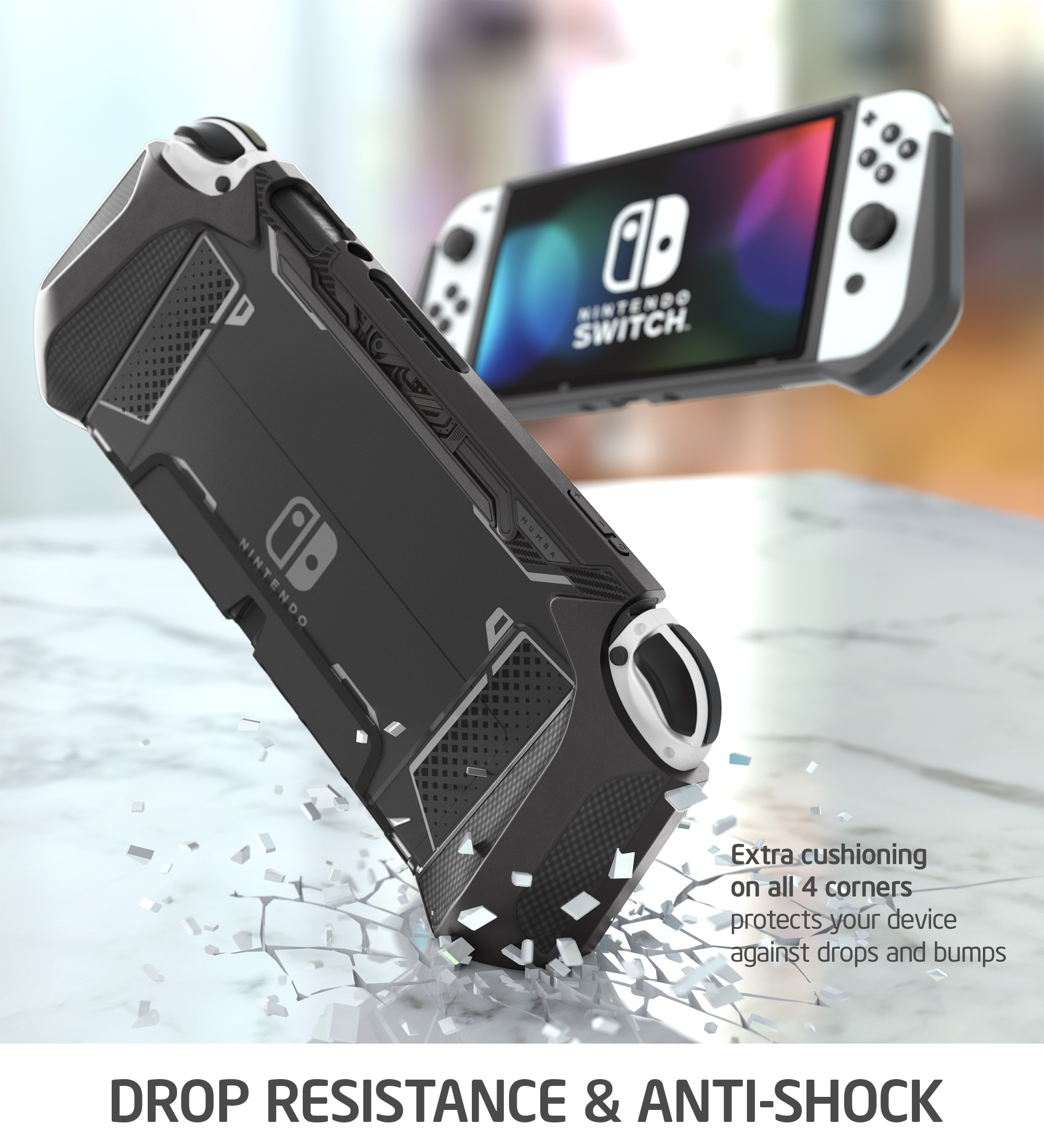 Mumba Dockable Trường Hợp Đối Với Bộ chuyển đổi Nintendo Oled 2021 Blade Series TPU Grip Bảo Vệ Bìa Phụ Kiện Tương Thích Với 7 Inch Và Joy-Con Điều Khiển