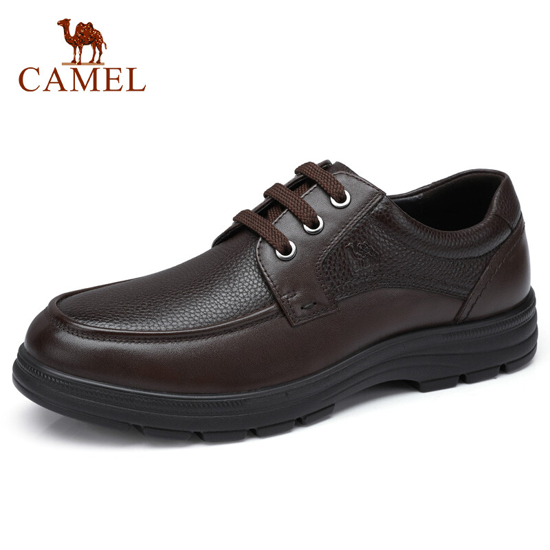 Cameljeans Men Business Shoes Men's Casual Soft Genuine Cowhide Leather Shoes Men Dad Shoes Elastic Resistant