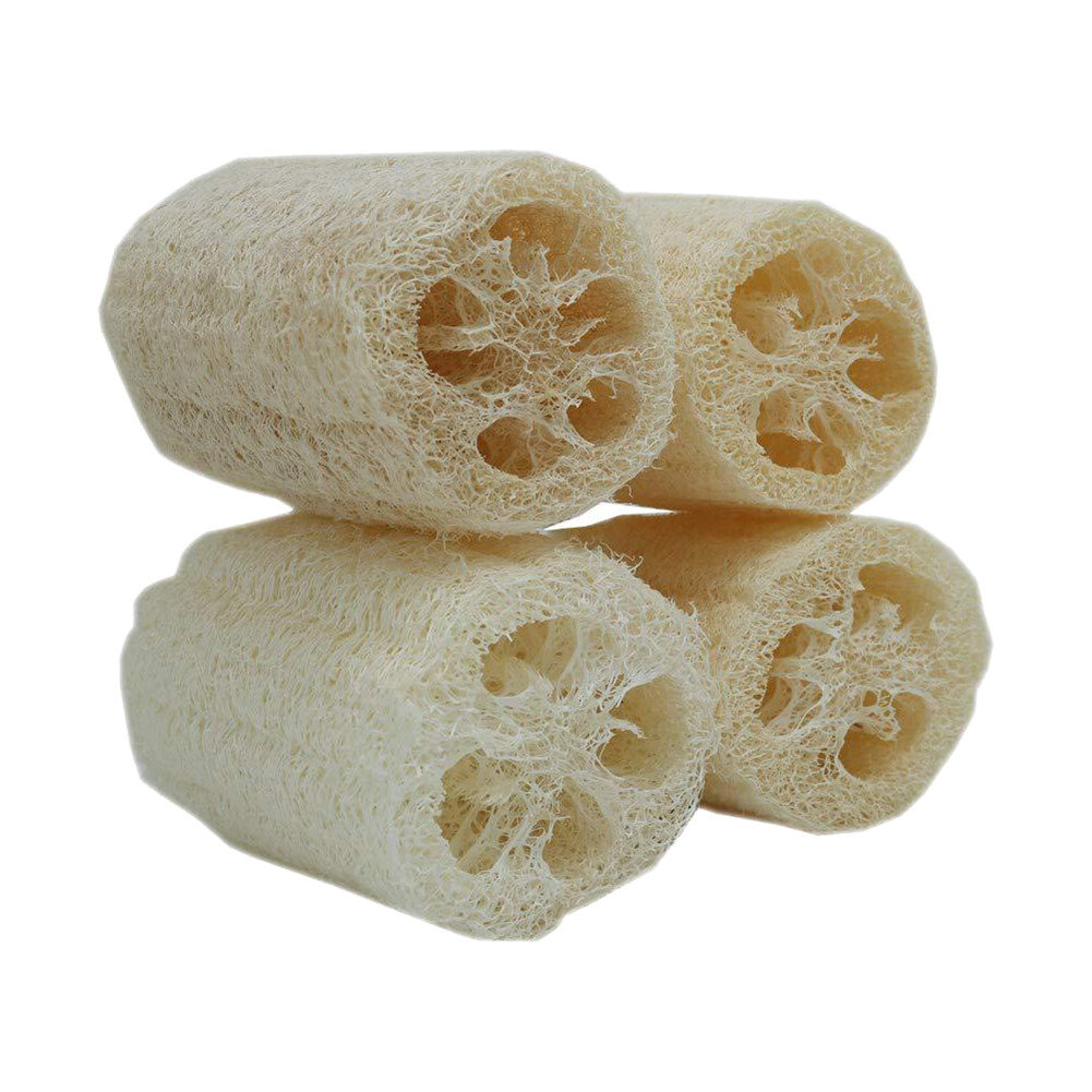 HOMP 4pcs Natural Loofah Luffa Sponge Organic Loofah Cleaning Brush Kitchen Dish Washing Pads Bath Body Shower Multifunction Scrubber