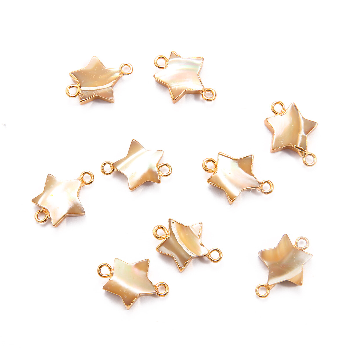 1pc Double Hole Connector Charms Natural Freshwater Shell Pearl Pendants For Jewelry Making DIY Earrings Necklace Accessories