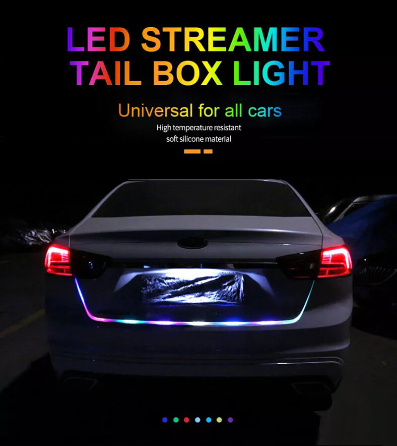 PENCL 1.5M RGB Car Trunk Light Bar Color Streamer LED Light Bar Trunk
