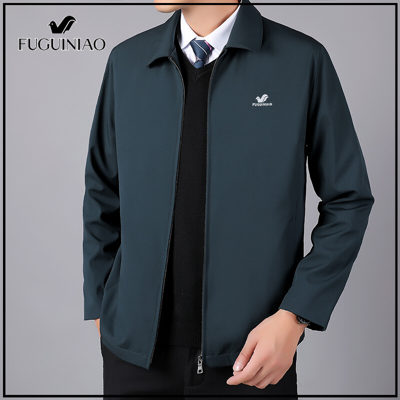 Fuguiniao New Men's Fashion Casual Jacket Business Office Jacket Coat Zipper