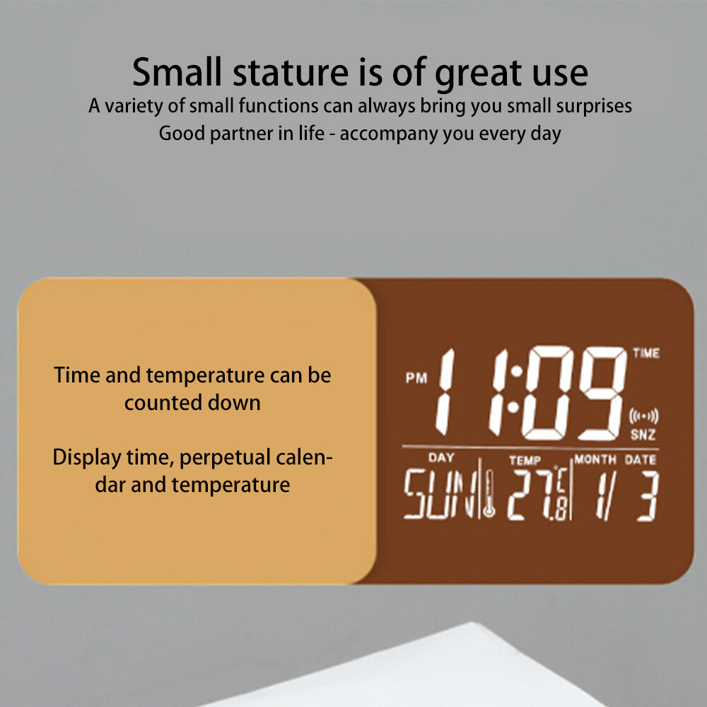 Foriot Foriot Foldable desktop LCD electronic clock multi-function date alarm clock simple and convenient ultra-thin travel clock