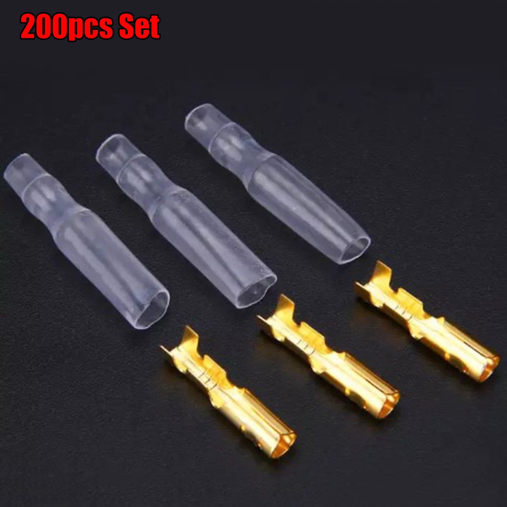 200pcs 3.9mm Male Female Electric Cable Wire Connector Socket Classic Terminal
