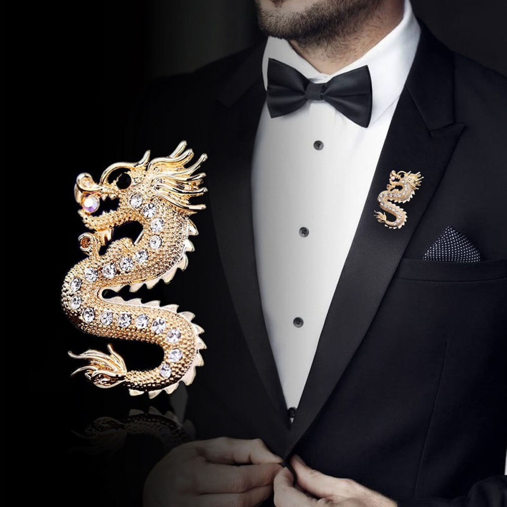1 pcs Fashion Dragon Clothing Decorative Badge Men's Brooch Pins Jewelry Suit Accessories Corsage