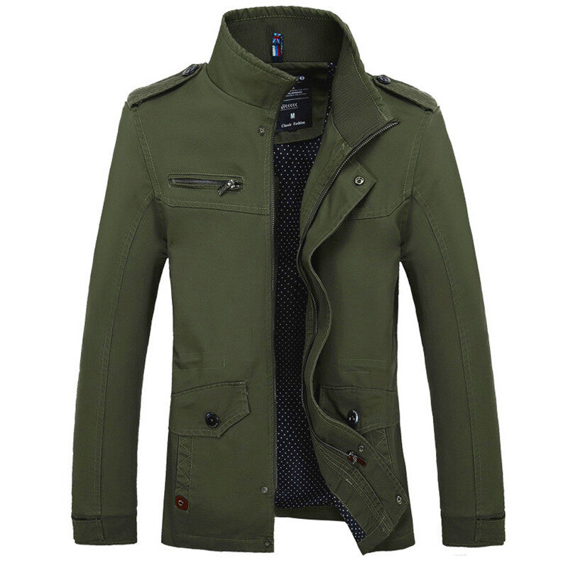 GRAZIA Men Jacket Coats Fashion Trench Coat New Autumn Casual Slim Fit Overcoat Black Bomber Jacket Male long jacket Men M-4XL