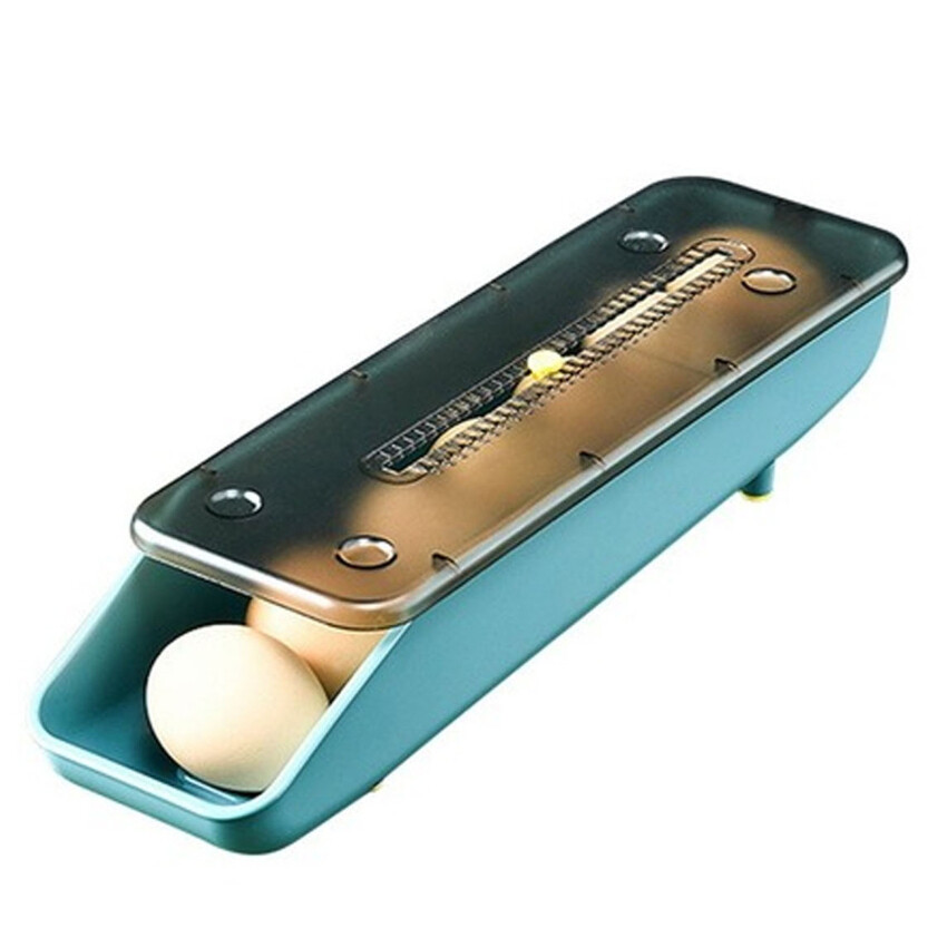 Automatic Rolling Egg Box Kitchen Refrigerator Storage Organizer Household Transparent Egg Drawer Tray Space Saver Egg Box