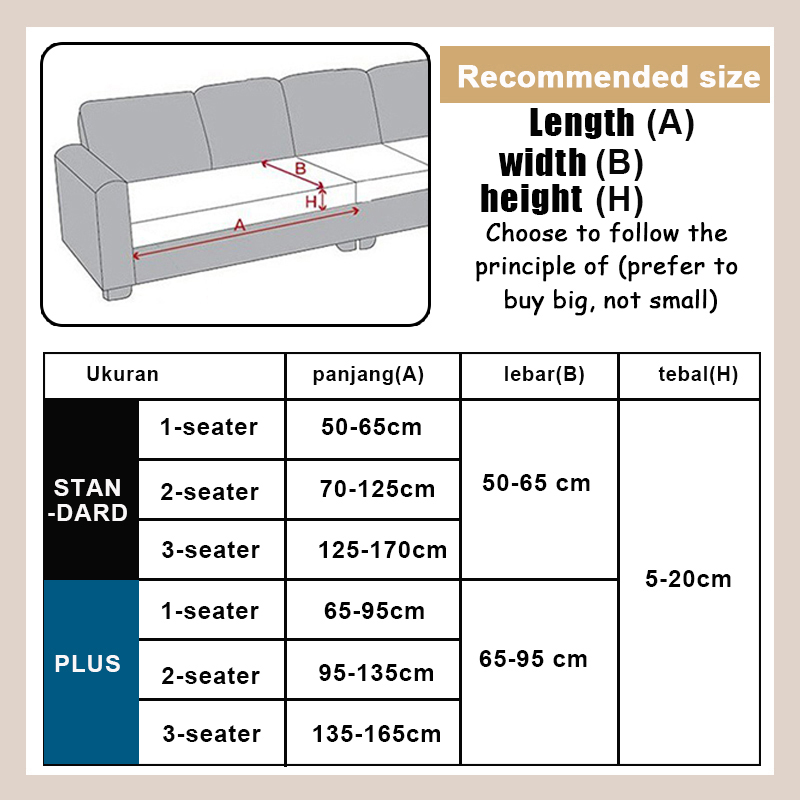 Bestenrose Bọc Ghế Sô Pha Co Giãn Bọc Ghế Sô Pha Kích Thước Lớn Chắp Vá 1/2/3/4 Chỗ Ngồi Bọc Đệm Lưng Sarung Kusyen Bujur Màu Trơn Để Trang Trí Phòng Khách Sofa Sarung