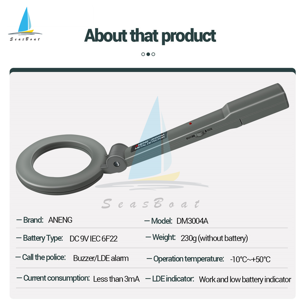 [Seasboat] DM3004A Metal Detector High Sensitivity Body Search Tools Portable Handheld Security Super Scanner Tool Finder