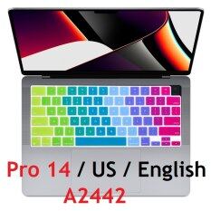US English Rainbow Laptop Skin for Macbook Pro 14 in 2021 M1 A2442 Pro14 US Keyboard Cover Silicon For Macbook Pro14 A2442 Skin
