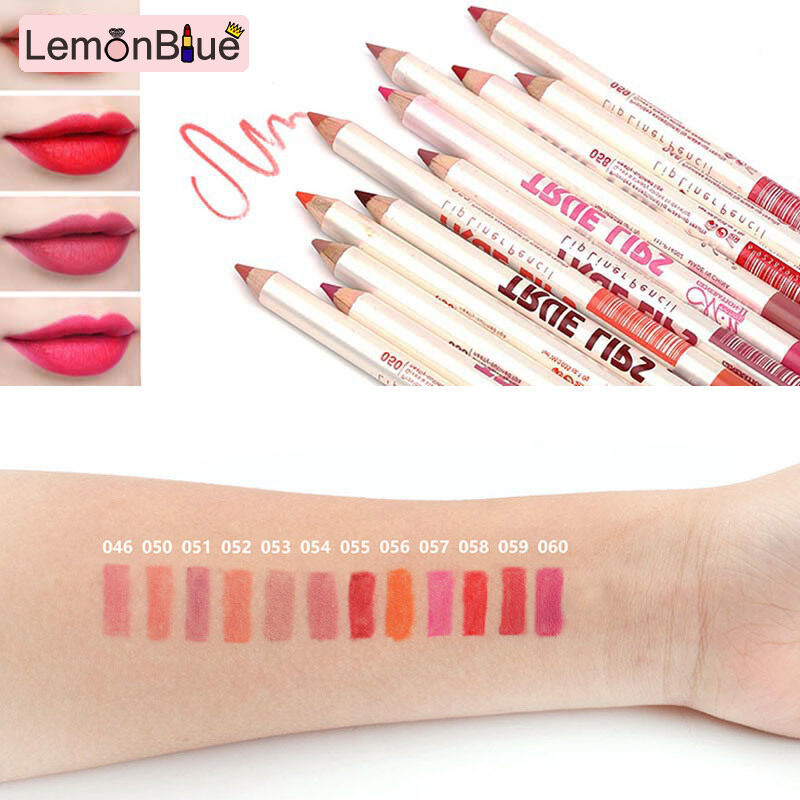 Bộ 12 Màu LemonBlue, Chì Kẻ Viền Môi, Dụng Cụ Trang Điểm, Chống Nước, Bền Màu giá rẻ