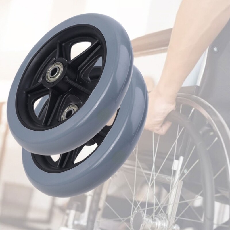 Bánh Trước Xe Lăn 6/8 Inch Bánh Xe Thay Thế Thông Dụng Bánh Lốp Đặc Chống Mài Mòn Trơn Tru Dễ Lắp Đặt