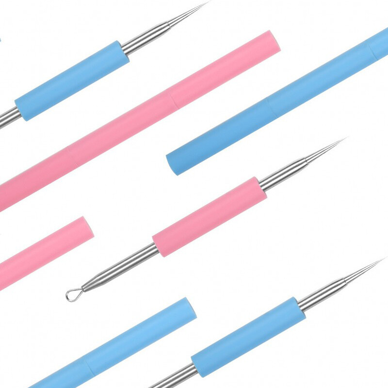 Professional Silicone Acne Blackhead Extractor Remover Double Head Acne Needles