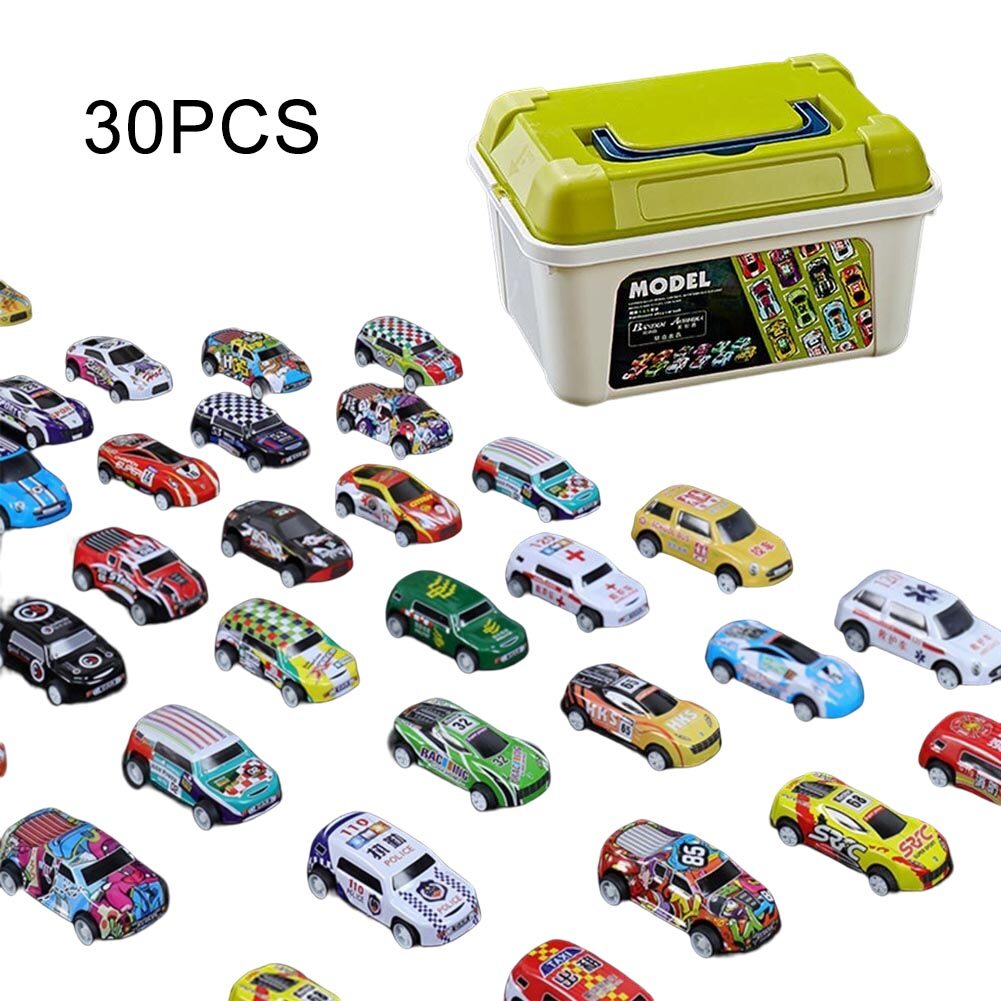 Kmoist 20/30/50pcs Mini Pull Back Car Set Toy Assorted Plastic Fire Truck City Cars Pull-back Vehicles Toys for Girls Boys Kids Child Party Favors