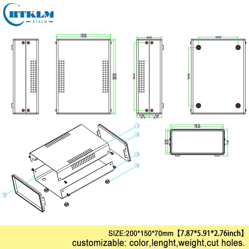 2025 Iron Project Box Housing For Electronics Diy Wire Connection Box Instrument Case Custom Desktop Enclosure 200*150*70Mm Black Box2023