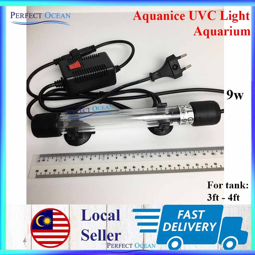 Aquanice UV Light Submersible Aquarium Ultraviolet Tank Algae Sterilizer Air Hijau 🌊READY STOCK🌊