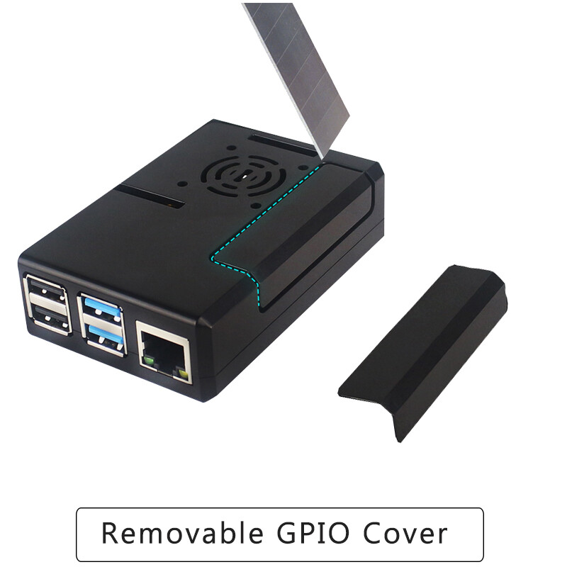 Vỏ Raspberry Pi 4B ABS Mới Nhất Hộp Vỏ Hộp Màu Đen Trong Suốt Quạt Làm Mát Tương Thích Cho Raspberry Pi 4 Model B