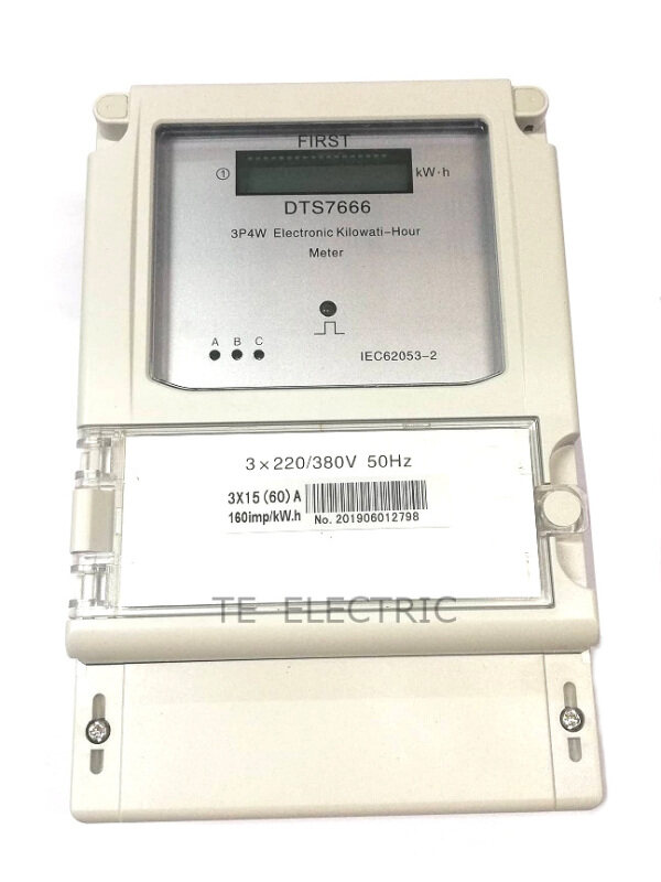 FIRST 3 X 15 (60)A 380V DIGITAL KWH METER THREE PHASE ELECTRONICS KILOWATT HOUR METER