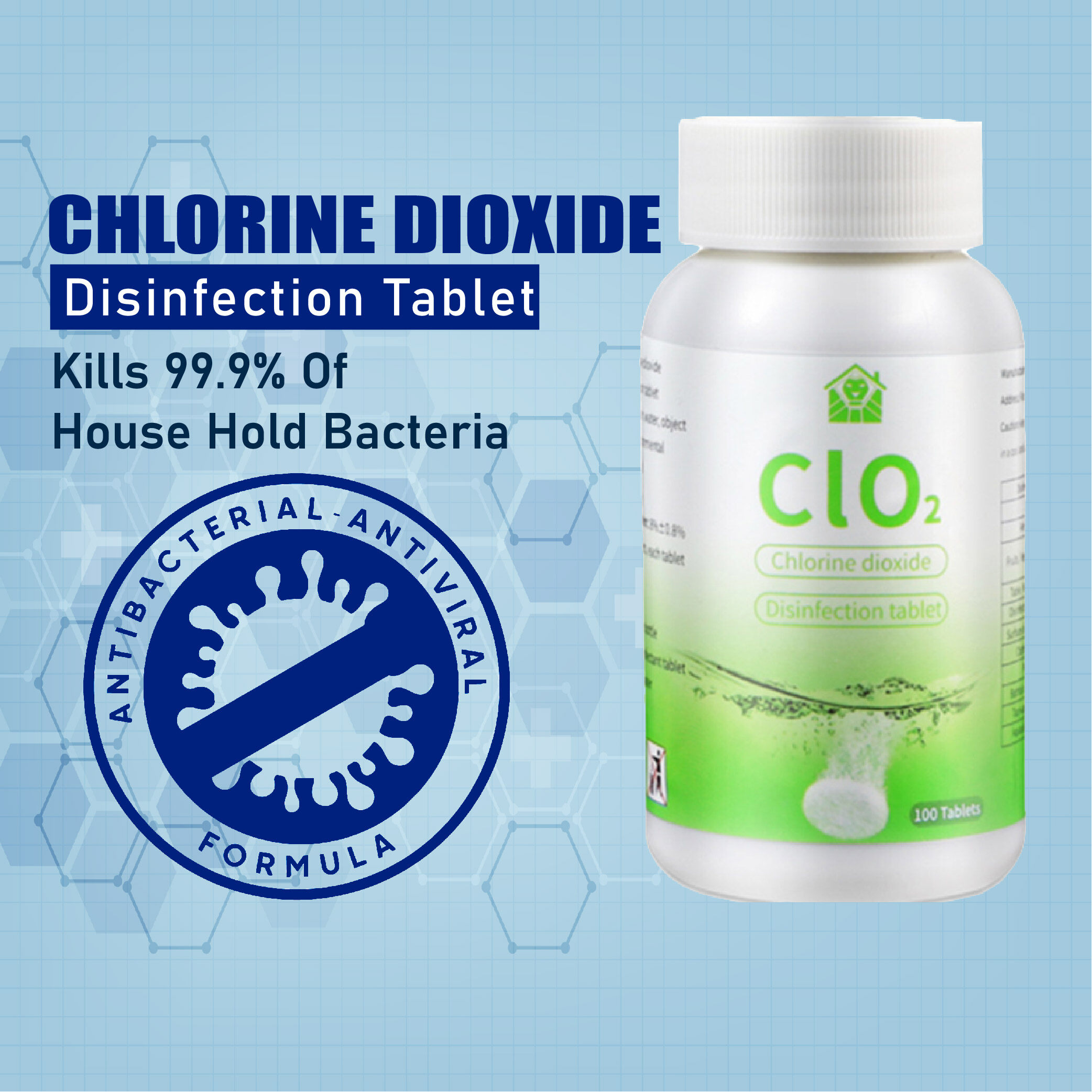 CLO2 Chlorine Dioxide Disinfectant Tablet, Effervescent tablet, Food