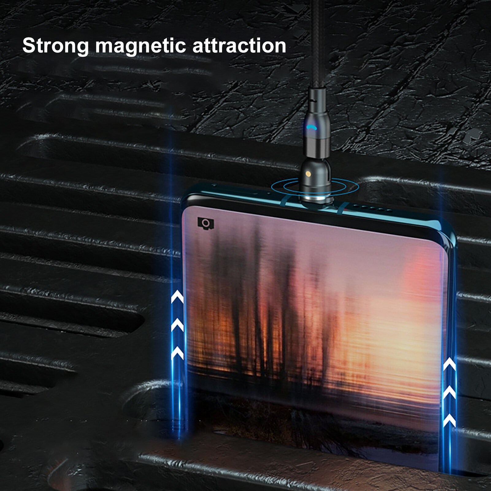 1m/2m 540 Degree Rotatable Magnetic QC3.0 Micro-USB Type-c Fast Charging CableQuick Charging Cable Is Suitable For Android Micro Usb Type-C Magnetic Charging Head Mobile Phone Charging Cable