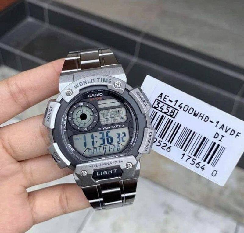 Casio Stainless Steel Band Digital Men Watch AE-1400WHD-1AV Lazada