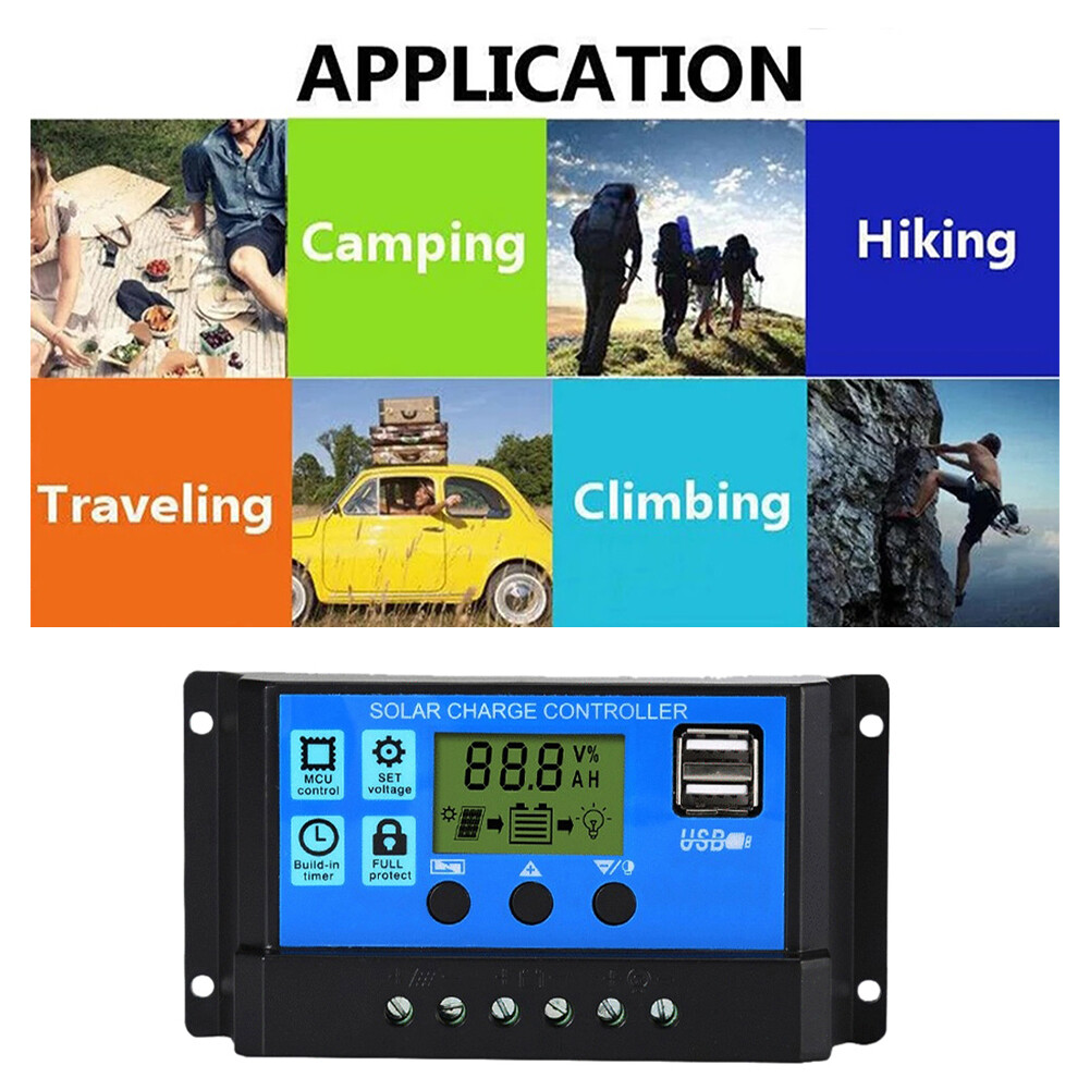 Bộ Tấm Pin Năng Lượng Mặt Trời 200W Bộ Điều Khiển Sạc Năng Lượng Mặt Trời 12V Với 100A Bộ Điều Khiển Tấm Pin Năng Lượng Mặt Trời Đầu Ra USB Kép 5V Cho Thuyền Caravan