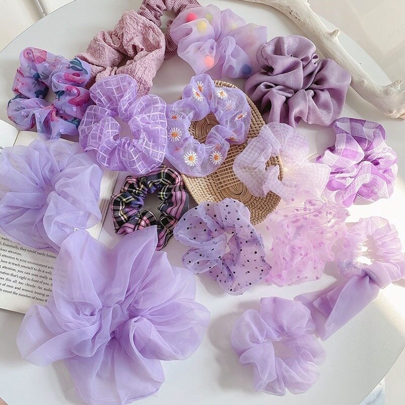 Purple hairbands with a variety of lovely patterns and designs for women