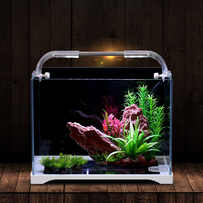 【HATELI】(29*19*22Cm/Bể Cá Chỉ) Bể Cá Nhỏ Siêu Trong Suốt Bể Cá Trang Trí