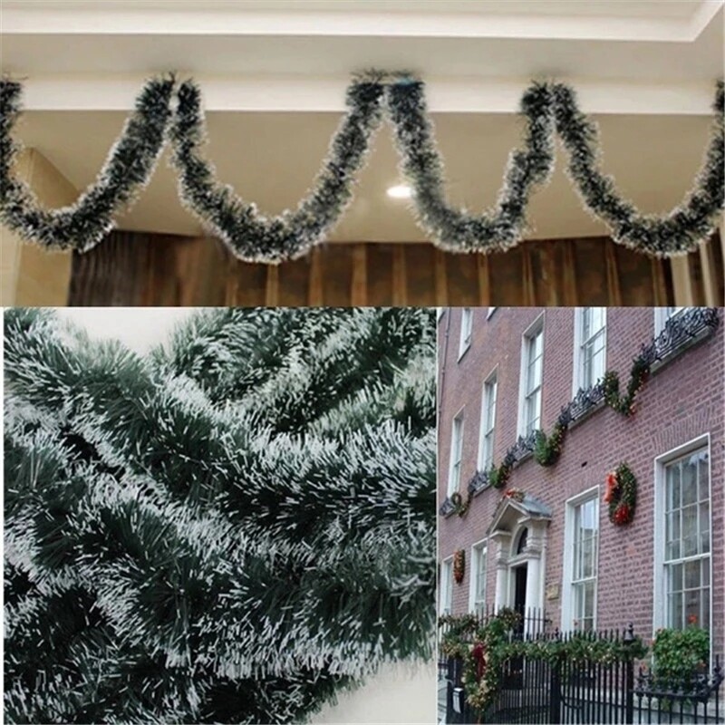 2M Christmas arty Pine Garland Christmas Ribbon String Xmas Tree Hanging Ornament Decoration