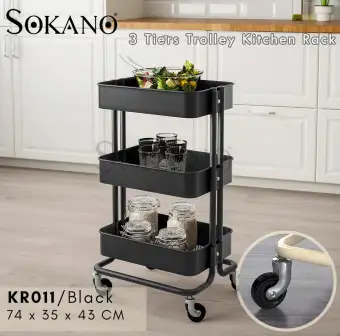 Sokano Kr011 3 Tiers Space Saver Shelves Kitchen Trolley Rack Lazada