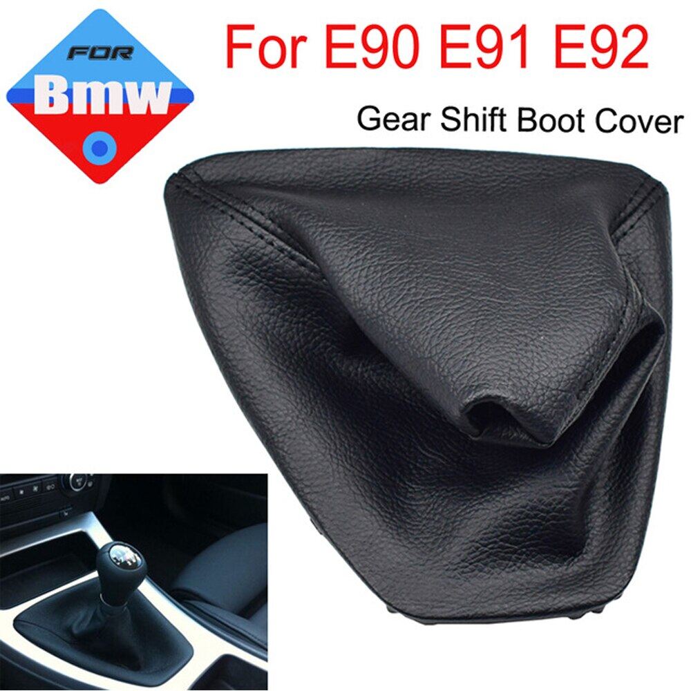 For BMW E30 E36 E39 E46 E81 E82 E87 E88 E90 E91 E92 E93 Car Gear Shift Boot Leather Boot Collars With Frame Acessories