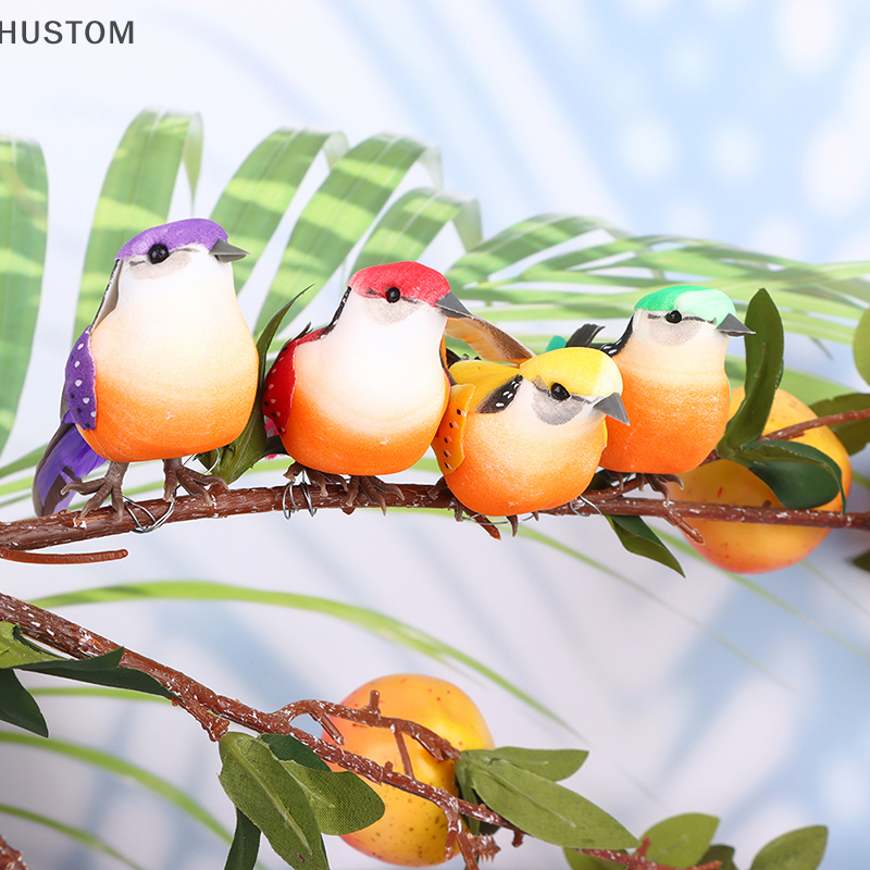 [HUSTOM] 1Pc Artificial Birds Simulation Feather Birds Model Garden Decor Emulation Birds