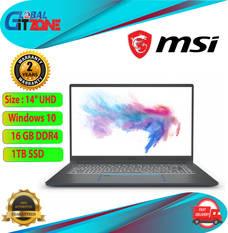 MSI Notebook Prestige P14-A10SC-261MY (I7-10510U / 14UHD / 16GB / 1TB SSD / GTX1650 4GB) Malaysia