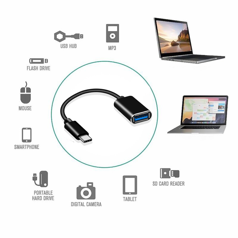 Kebidumei Type C Cable OTG Adapter USB to Type C Adapter Connector OTG Data Cable Converter