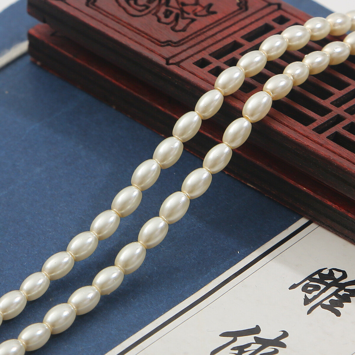 80cm/String Glass Imitation Pearls Beads White Ivory Oval Beads For Jewelry Making DIY Necklace Bracelet Earrings Findings
