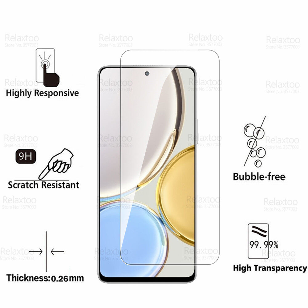 4Pcs Full Cover กระจกนิรภัยสำหรับ Honor X9ป้องกันหน้าจอ HonroX9 Honar X ...
