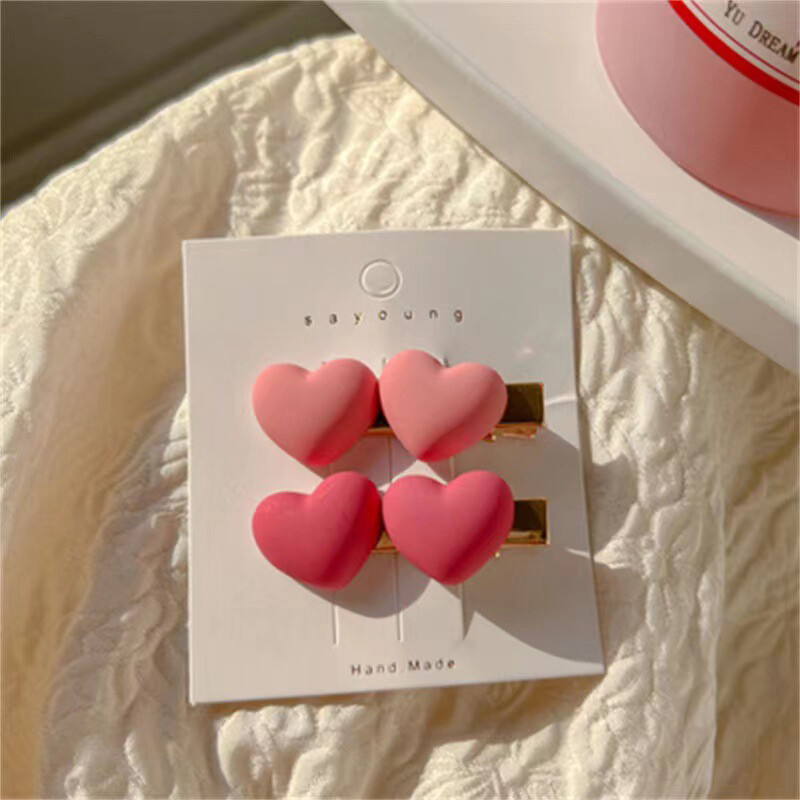 Hairpin Side Clip Girl Heart Bow Side Duckbill Clip One Word Bangs Clip Headdress