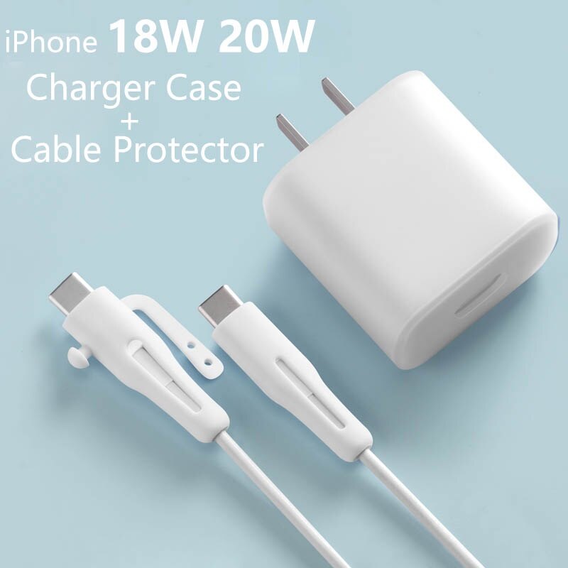 PD 18W 20W Cho Iphone Bộ Bảo Vệ Sạc Chính Hãng Hộp Sắp Xếp Cáp Hộp Đựng Dây Buộc