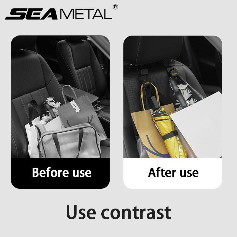 SEAMETAL Car Seat Hook 2pcs Car Translucent Double-layer Hook Multi-function Car Rear Seat Back Storage Hook
