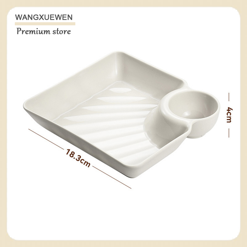 1PCS Vinegar Dish Meal Sushi Dumplings Dish Square PP Snack Plate Dumpling Tray