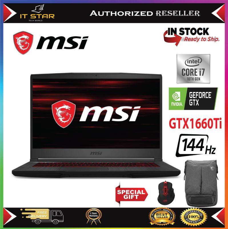 MSI Thin GF65 10SDR-1059 Gaming – i7-10750H |Ram 8GB | 512GB SSD | RTX 1660Ti Max-Q GDDR6 6GB |Laptop 15.6″ FHD IPS 144HZ Malaysia