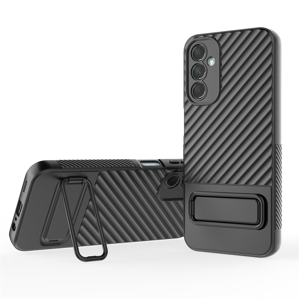 Shockproof soft case for samsung galaxy m14 / m54 5g bibercas full protection back cover wave casing with kickstand