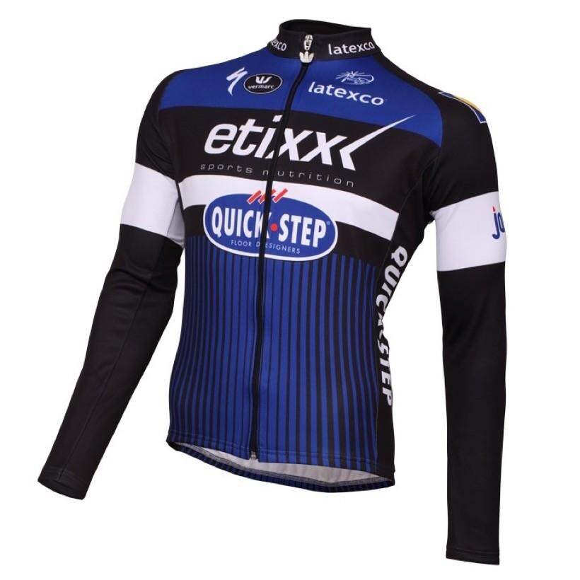 Men Blue Cycling Long Sleeve Jersey