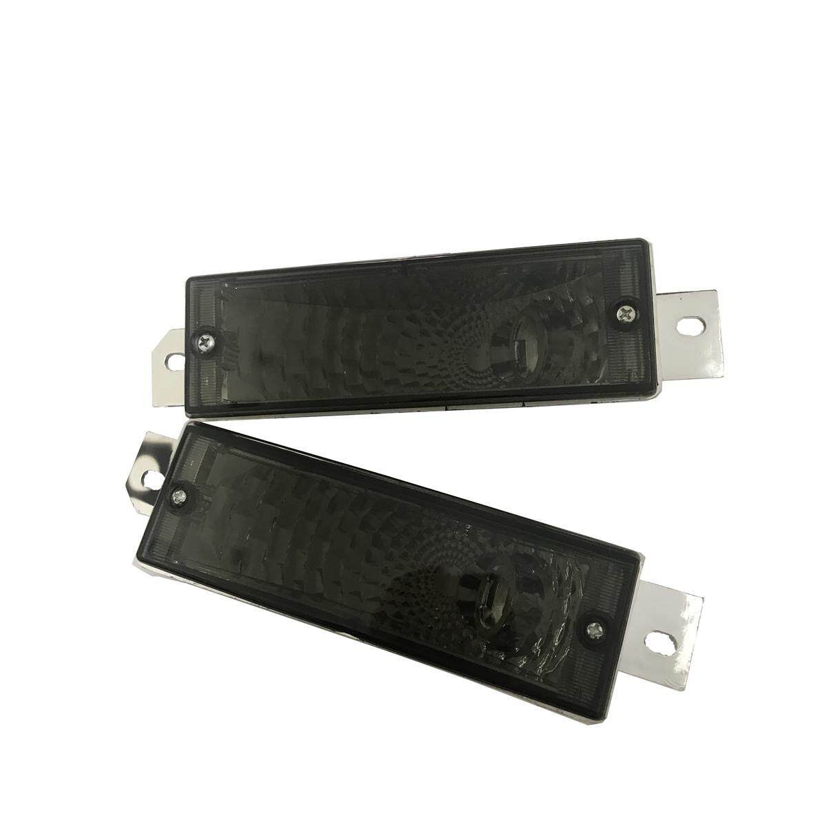 1 Pasang Depan Sudut Bumper Lampu Sinyal Lampu untuk BMW E30 M40 318i 320i 325i Penggantian 1983-1991 Kristal Abu-abu