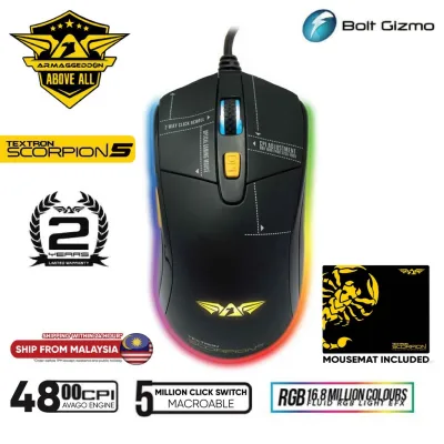 Armaggeddon Scorpion 5 Gaming Mouse RGB Led Light Mouse Wired Mouse Gaming Mice