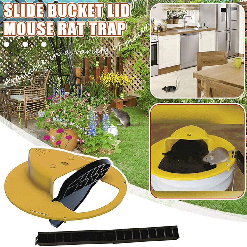 Reusable Mouse Trap Plastic Bucket Lid Rat Traps Humane Or Lethal Mousetrap For Mice Multi Catch Auto Reset Trap Mice