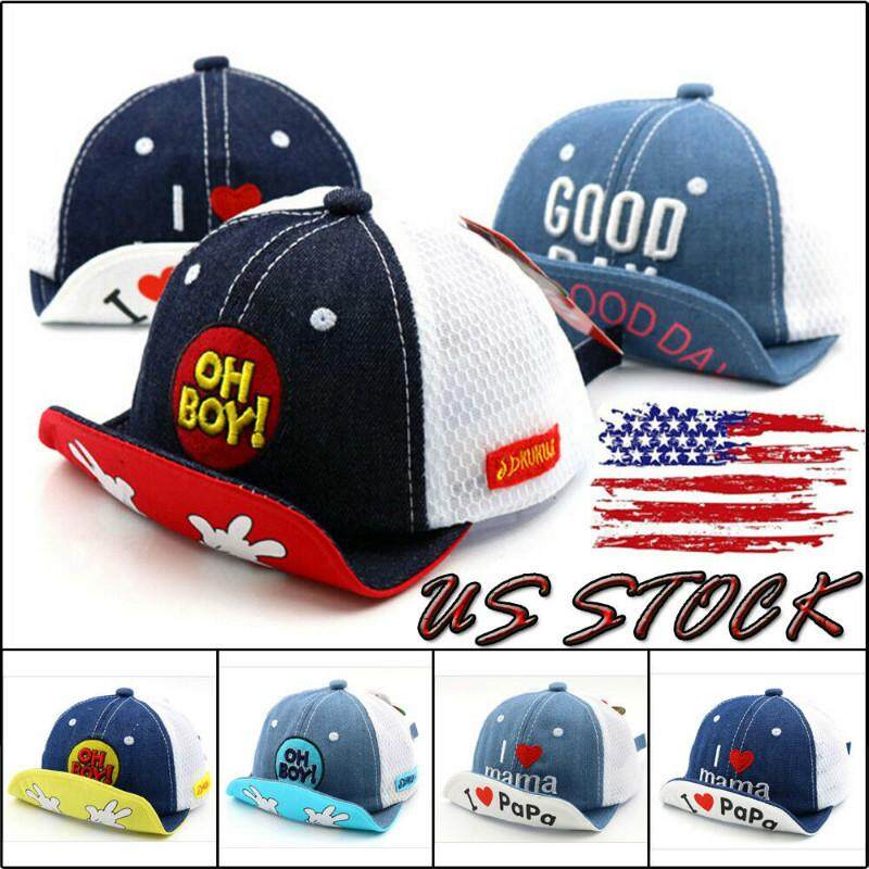 Baby Boy Hats Striped Soft Cotton Sunhat Eaves Baseball Cap SunHat Beret USstock