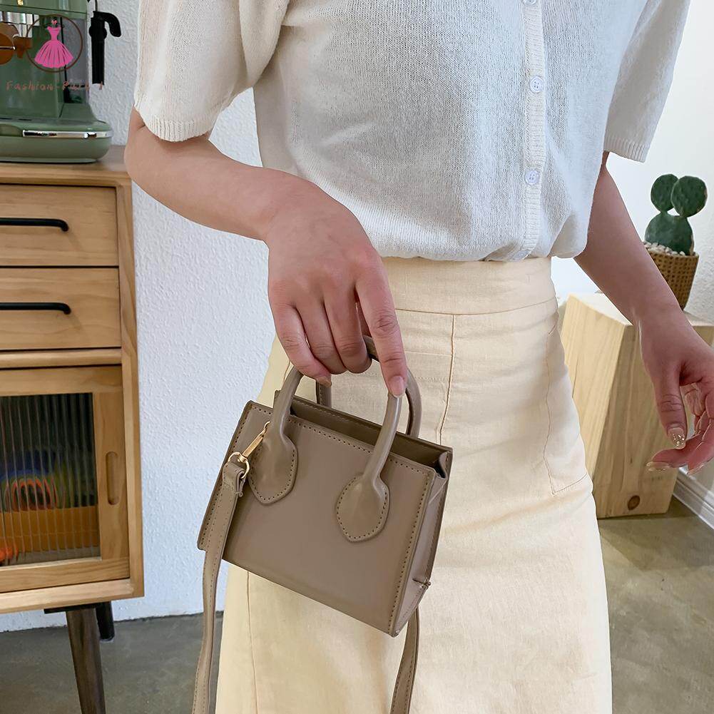 2022 INS Fashion Solid Color Women Shoulder Handbag PU Leather Small Totes Crossbody Bags for Shopping